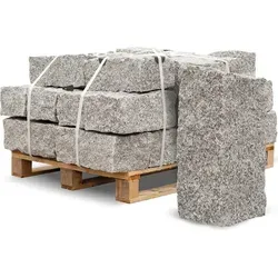 Granit Mauersteine Randsteine 40x20x20cm - Gehwegplatten & -steine, frostbeständig und ideal für langlebige Garten- und Landschaftsgestaltung. Lieferung auf Palette mit 1000kg.