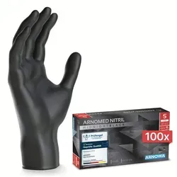 ARNOMED CLASSIC NITRIL MIDNIGHT BLACK Nitrilhandschuhe schwarz puderfrei 7/S