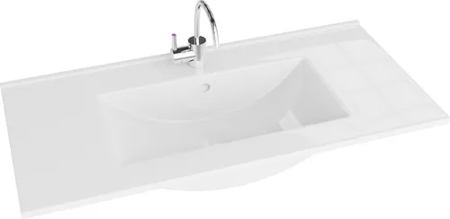 LAVITA Möbelwaschtisch Floryda 800 - Elegantes Waschbecken aus Porzellan - Waschbecken in schickem Weiß mit Überlauf und Hahnloch, pflegeleicht durch spezielle Beschichtung und ideal für stilvolle Badezimmer.