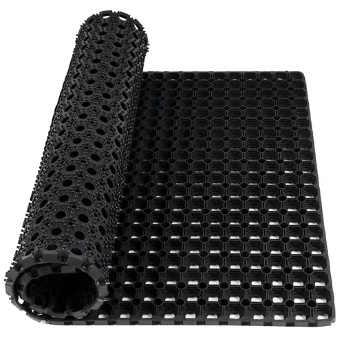 KARAT Ringgummimatte Octo Door - Recyclebare Gummiringmatte - Robuste Fußmatte für Außenbereiche, ideal gegen Schmutz und Nässe. Mit rutschhemmender Wabenstruktur sorgt sie für Sicherheit bei Eis und Schnee.