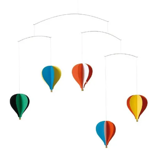 Flensted Mobiles Dekoobjekt Mobile Ballon (5 Ballons) - Deko-Objekte: Handgefertigtes dänisches Mobilé mit 5 Ballons, das Tradition und modernes Design vereint – ideal für eine stilvolle Raumgestaltung.