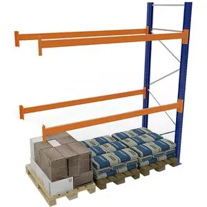 Schulte Anbauregal 46827-N, 9 Paletten, 3 Ebenen, 2400kg Fachlast - Werkstatteinrichtung, beidseitig nutzbar und erweiterbar, ideal für effiziente Lagerung von Paletten mit einer Gesamtlast von bis zu 5395 kg.