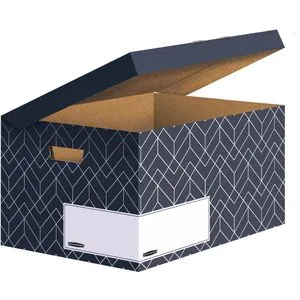 Bankers Box 5 Archivboxen Décor Serie mitternachtsblau/weiß 36,7 x 57,0 x 29,5 cm (4483601)