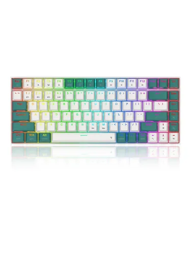 REDRAGON K678WG-RGB-PRO - Gaming Tastatur mit RGB-Beleuchtung - Vielseitige Gaming-Tastatur mit drei Anschlussmöglichkeiten: Bluetooth, 2,4 GHz und USB-C. Die RGB-Beleuchtung sorgt für ein modernes Design, während die langlebigen PBT-Tastenkappen für eine lange Lebensdauer garantieren.