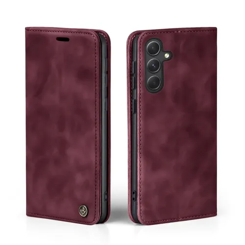 Hülle für Samsung Galaxy A55 5G Handytasche Klapphülle Handyhülle Weinrot