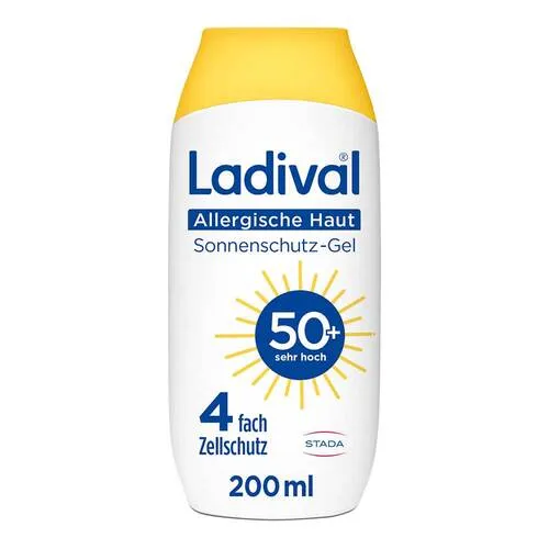 Ladival Sonnenschutz-Gel für Allergische Haut LSF 50+, 200 ml - Effektiver Sonnenschutz für empfindliche Haut mit Lichtschutzfaktor 50. Ideal für Gesicht und Körper. Schützt zuverlässig und sorgt für ein angenehmes Hautgefühl.