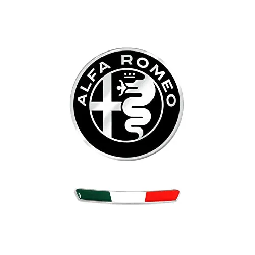 Alfa Romeo Logo Aufkleber Set 51 mm + Giulia, Stelvio Innenflagge