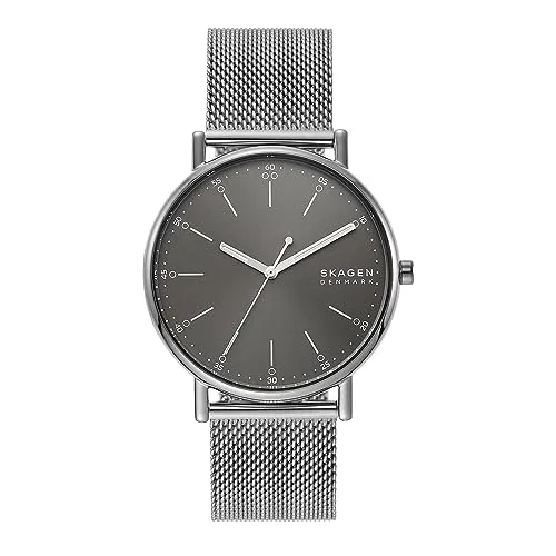 Skagen Herrenuhr Signatur SKW6577 - Elegante Armbanduhr für Herren mit 40mm Edelstahlgehäuse, wasserfest bis 30m und stilvollem Edelstahl Mesh Armband – ideal für jeden Anlass.