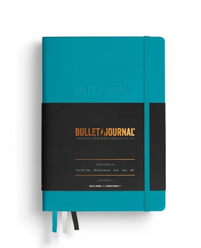 Leuchtturm1917 Bullet Journal Edition 2 A5 Turquoise - Notizbuch für kreative Köpfe – Bullet Journal Edition 2 im A5 Format mit Hardcover, punktkariertem Papier und 206 nummerierten Seiten für eine individuelle Organisation.