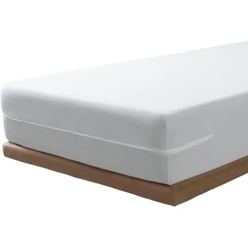 Savel - Matratzenbezug 70x140 cm | Saugfähig | Frottee aus 100% Baumwolle | Matratzenhülle mit Reißverschluss | Oeko-TEX Zertifiziert - Weiß