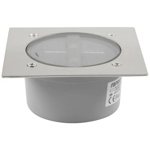 Ranex 10.009.62 Bodeneinbauleuchte LED 0.12W - Praktische Bodeneinbauleuchte aus gebürstetem Edelstahl, solarbetrieben und wartungsfrei. Ideal für den Außenbereich, schaltet sich dank Tag-/Nacht-Sensor automatisch ein und aus.