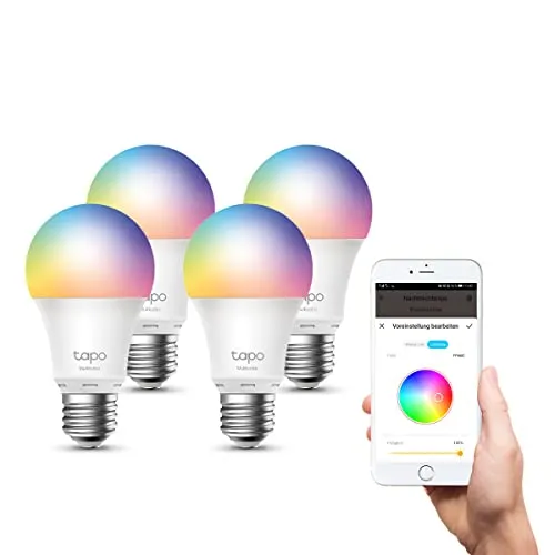 Tapo L530E smarte WLAN Glühbirne E27 - Energiesparlampe mit 16 Millionen Farben, dimmbar und steuerbar über Alexa oder Google Assistant – ideal für individuelles Lichtdesign im Smart Home.