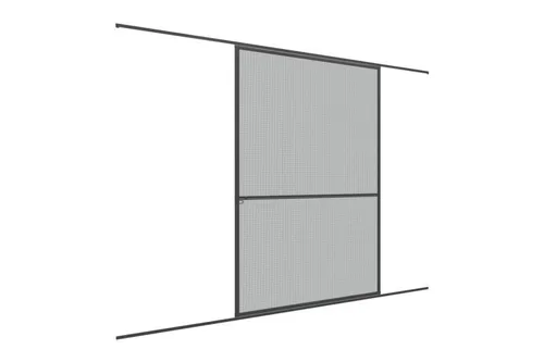Primaster Fliegenschutz-Schiebetür 120 x 240 cm - Fliegengitter, kürzbare Schiebetür in anthrazit für effektiven Insektenschutz und einfache Montage