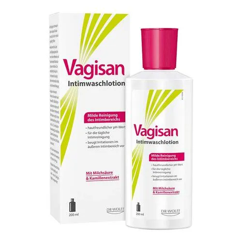 Vagisan Intimwaschlotion - Hygieneartikel für die sanfte Reinigung des Intimbereichs, pH-hautneutral und ohne Duftstoffe für ein angenehmes Gefühl.