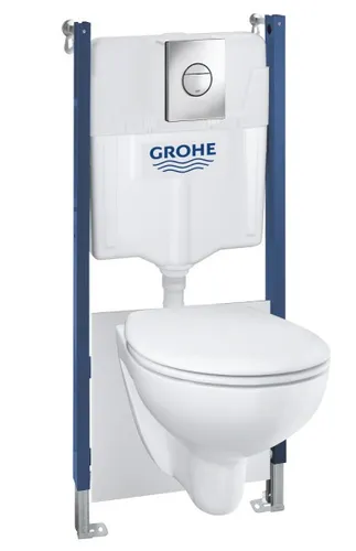 Grohe Wand-WC Komplettset Solido Compact - Sanitäranlagen & Zubehör, 5in1 Set für einfache Installation und modernes Design in chrom und alpinweiß.