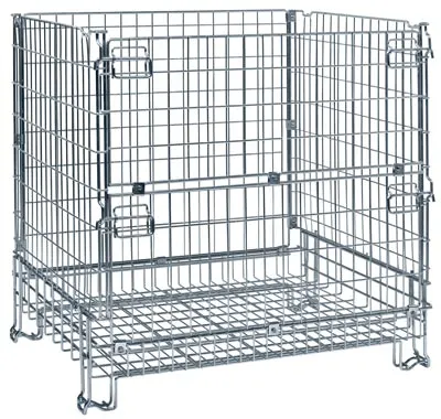 Kongamek Gitterbox verzinkt 1200x1000x1180mm - Werkstattwagen mit halb öffnender Tür, elektrolytisch verzinkt und ideal für flexible Lagerlösungen. Tragkraft bis 1000 kg, werkzeuglose Montage und stapelbar.
