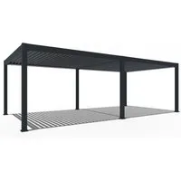 Weide E-Deluxe Plus - Elektrische Pergola mit LED und motorisiertem Lamellendach - Hochwertige Pavillon-Lösung (4x8 m) aus Aluminium mit elektrisch verstellbarem Dach und integrierter RGB LED-Beleuchtung für perfekten Komfort und individuelles Ambiente im Freien.