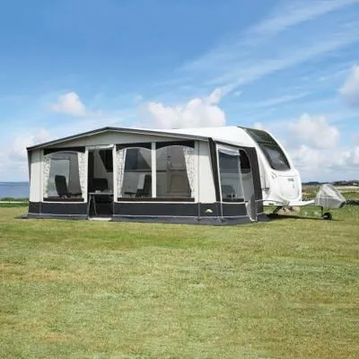 dwt Jubilee 40/240 Reisevorzelt - 1001-1030cm mit 28mm Alu-Gestänge - Wohnwagen-Vorzelte, leicht und kompakt für Reisen, modernes Design sorgt für Aufsehen am Urlaubsort.