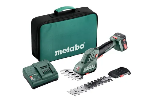 Metabo PowerMaxx SGS 12 Q - Akku Gras- und Strauchschere 12 V mit 1x 2,0 Ah Akku, Ladegerät und Tasche, ideal für präzises Schneiden im Garten