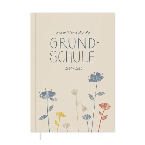 Eine der Guten Verlag Lehrerkalender Grundschulplaner 2025 2026 - A5, creme, 1 Doppelseite / Woche, Schuljahr 25/26, 216 S. Softcover, klimaneutral