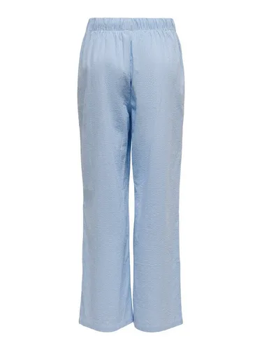ONLY Hose in Hellblau - M - Stoffhosen aus reiner Baumwolle mit High Waist und bequemem Tunnelzug, perfekt für entspannte Looks.