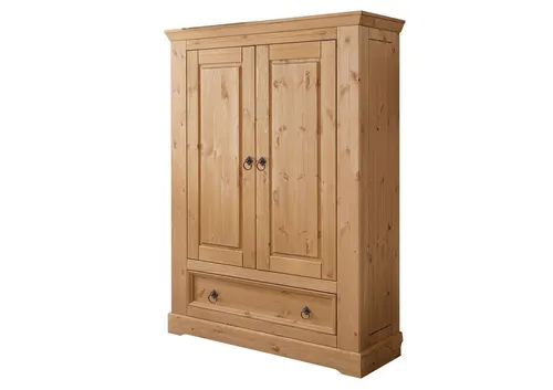 G+K Möbelvertriebs Wäscheschrank Eiche 106 x 150 x 42 cm - Kleiderschrank mit 2 Türen, 3 Einlegeböden und 1 Schublade. Robuste Eiche, ideal für die Aufbewahrung und Organisation Ihrer Kleidung. Lieferung zerlegt, Pflegehinweise im Materialpass enthalten.