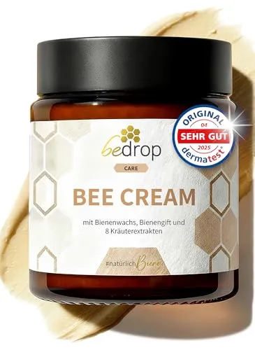 bedrop Bee Cream Bienengiftsalbe - Hochdosierte Bienengiftcreme mit Bienenwachs und 8 Kräuterextrakten, kühlend und wärmend für Rücken und Gelenke, 100g