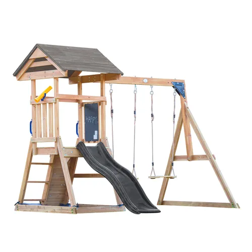 AXI Mia Spielturm aus Holz in Braun mit Doppelschaukel