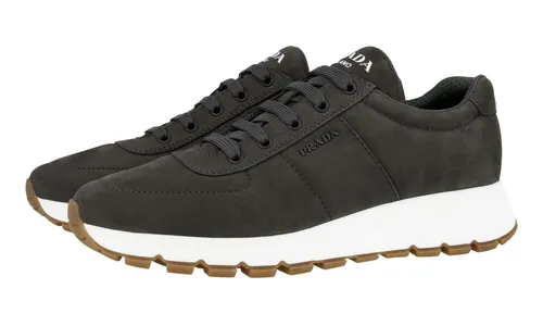 PRADA Wildleder PRAX01 Sneaker - 4E3476 - Antracite Grau Weiss NEU -  10 44