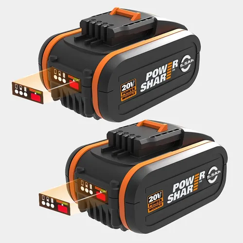 WORX WA3604 PowerShare Akku mit Ladestation - 20V 4000mAh Li-Ion Akku, schnelles Aufladen in nur 125 Minuten für alle WORX Gartengeräte