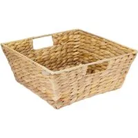 HMF 37269-30CM Geschenkkorb Leer Aufbewahrungskorb Geflochten Wasserhyazinthe 30 x 30 x 12 cm