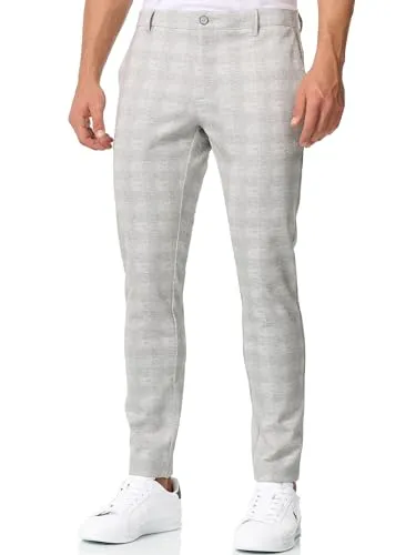 JEFF Herren JFLeo Chino Stoffhose mit 4 Taschen | Stretch Chinohose in Grey Check, 38/32 - Moderne Chinohose mit schlanker Passform und 4 praktischen Taschen. Stilvoll und bequem – ideal für den eleganten Auftritt im Alltag. Hochwertige Materialien sorgen für ein angenehmes Tragegefühl.