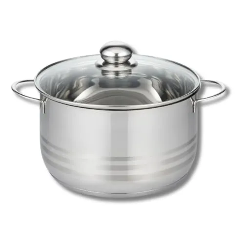 ELO Basic Topfserie Brillant Fleischtopf 22224, 24 cm Durchmesser - Kochtöpfe mit hochwertigem Edelstahl, optimaler Wärmeleitung und praktischer Volumenskala für präzises Kochen.
