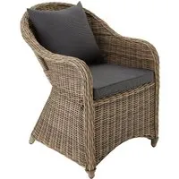 tectake® Rattansessel mit Aluminiumgestell - Gartenstuhl aus hochwertigem Polyrattan, natürlich nachempfundenes Geflecht, ideal für Garten, Terrasse oder Balkon.