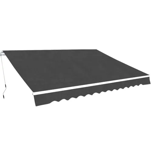 vidaXL Gelenkarmmarkise 450cm Anthrazit - Hochwertiger Sonnenschutz für Terrasse und Balkon - Markise aus strapazierfähigem Polyester mit PU-Beschichtung, wasser- und schmutzabweisend sowie UV-beständig. Ideal für entspannte Stunden im Freien.