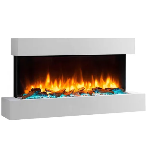 Balderia Elektrokamin Ignis - Wandkamin mit 2000W Heizung - Elektrokamin mit 3D-Flammeneffekt und LED-Beleuchtung, inklusive Fernbedienung und Timer für ultimative Bedienungskomfort.