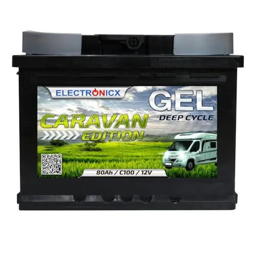 Electronicx Caravan Edition Gel Batterie 80 AH 12V - Batterien: Hochleistungs-Gel-Batterie mit 80 Ah, ideal für Wohnmobile und Boote, sorgt für zuverlässige Energieversorgung in jeder Situation.
