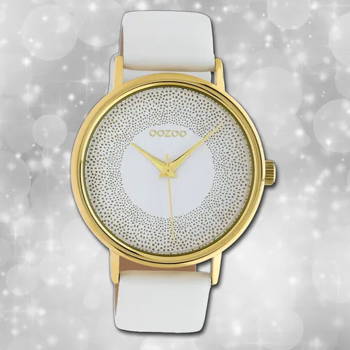 Oozoo Damenuhr Timepieces C10576 weiß Lederarmband Quarz Analoguhr UOC10576