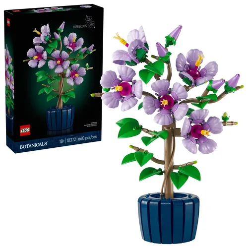 LEGO Botanicals Hibiskus Bausatz - LEGO® Bausatz für Erwachsene mit 660 Teilen, kreative Blumendekoration und individuell gestaltbare Hibiskusblüten in einem eleganten Blumentopf.