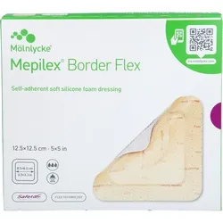 Mepilex Border Flex Schaumverband 12,5x12,5 cm - 5 Stück - Arzneimittel - Flexibler Schaumverband für eine sanfte Wundheilung und hohen Tragekomfort, ideal für empfindliche Haut.