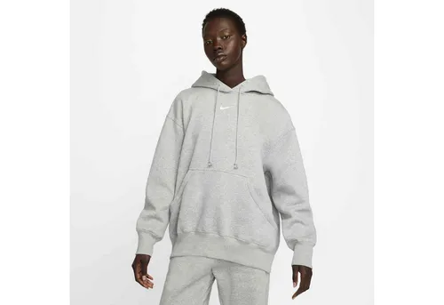 Nike Sportswear Kapuzensweatshirt W NSW PHNX FLC OS PO HOODIE Oversize grau S (36/38) - Sportliches Oversize-Kapuzensweatshirt aus 80% Baumwolle für optimalen Tragekomfort. Mit praktischer Kängurutasche und Rundhalsausschnitt, ideal für lässige Freizeitlooks.