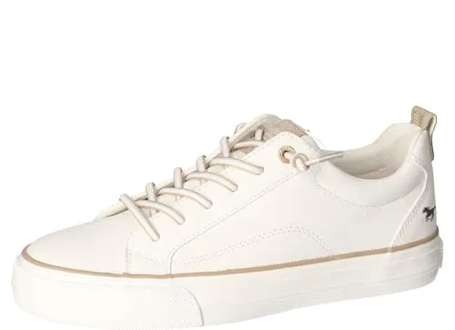 Mustang Shoes Sneaker - Bequemer Halbschuh mit Gummizug in Beige-Weiß - Sneaker im klassischen Design, ideal zum schnellen Anziehen dank Gummizug. Perfekt für Freizeit und Alltag, bequem und stylisch.
