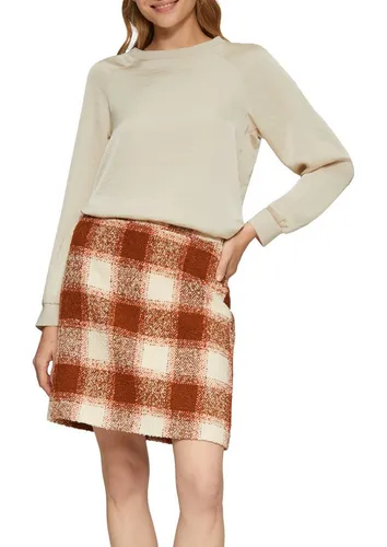 s.Oliver Langarmbluse in Satin Qualität, beige - Blusen: Elegante Langarmbluse aus hochwertigem Satin, ideal für einen lässigen Look mit stilvollem Rippbündchen-Ausschnitt.