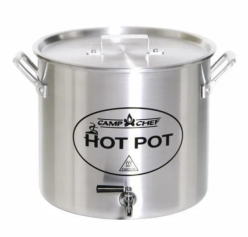 Camp Chef ALUMINUM Topf mit Ausgußhahn - Camping Topf mit Ausgußhahn, ideal für einfaches Kochen und Servieren im Freien, leicht und langlebig für jedes Abenteuer.