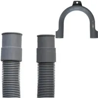 Boni-shop Waschmaschinenschlauch  Spülmaschinenschlauch 3/4 Zoll 1 Meter Grau Mit Bügel