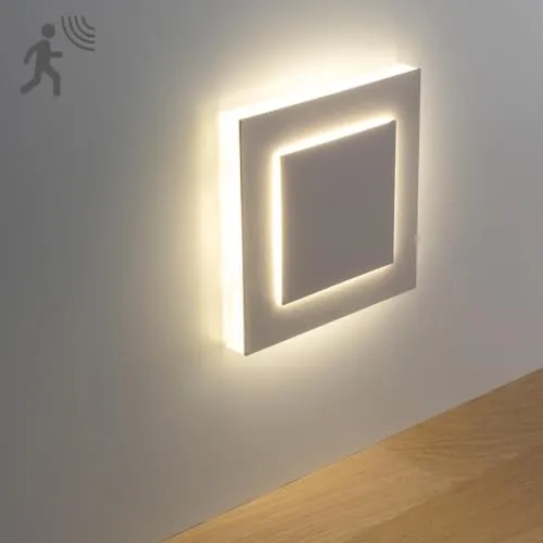 LongLife LED Treppenleuchten mit Bewegungsmelder eckig weiß 1,5W - Wandleuchten mit Bewegungsmelder für energieeffiziente Beleuchtung, ideal für Treppen und Flure – bietet Sicherheit und Stil in einem.