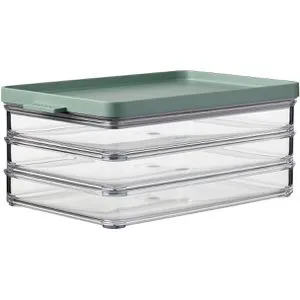 Mepal Omnia Frischhaltedose für Aufschnitt, 500 ml - nordic sage - Die Mepal Omnia Frischhaltedose für Aufschnitt hält Käse, Wurst und Fleischwaren frisch. Der luftdichte Deckel sorgt für hygienische Aufbewahrung im Kühlschrank und die stapelbare Funktion spart Platz.