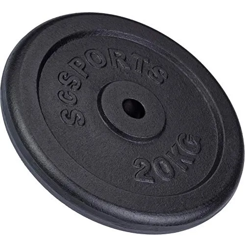 ScSPORTS® Hantelscheiben - Gusseisen, Ø 30/31 mm, 20 KG - Hantelscheiben aus hochwertigem Gusseisen, ideal für intensives Krafttraining und Homegym. Robuste Bauweise für lange Haltbarkeit und perfekte Passform auf gängigen Hantelstangen.