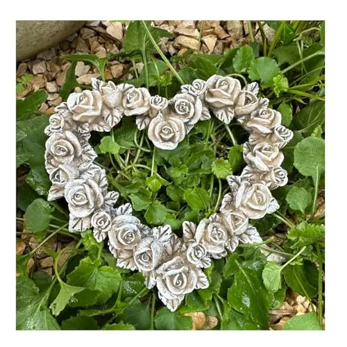 Grabschmuck Rosenblüten Rose Herz Rosenkranz Rosenherz Grabdekoration wetterfest