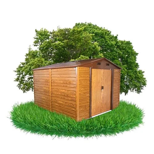 Grindi - Gerätehaus Metall Arbor V - Gartenhütte - Gartenhaus - Geräteschuppen 366x321x220 cm Schiebetür - Garten Schrank - Fahrradgarage - Shelter - Gartengerätehaus - Tiny House -